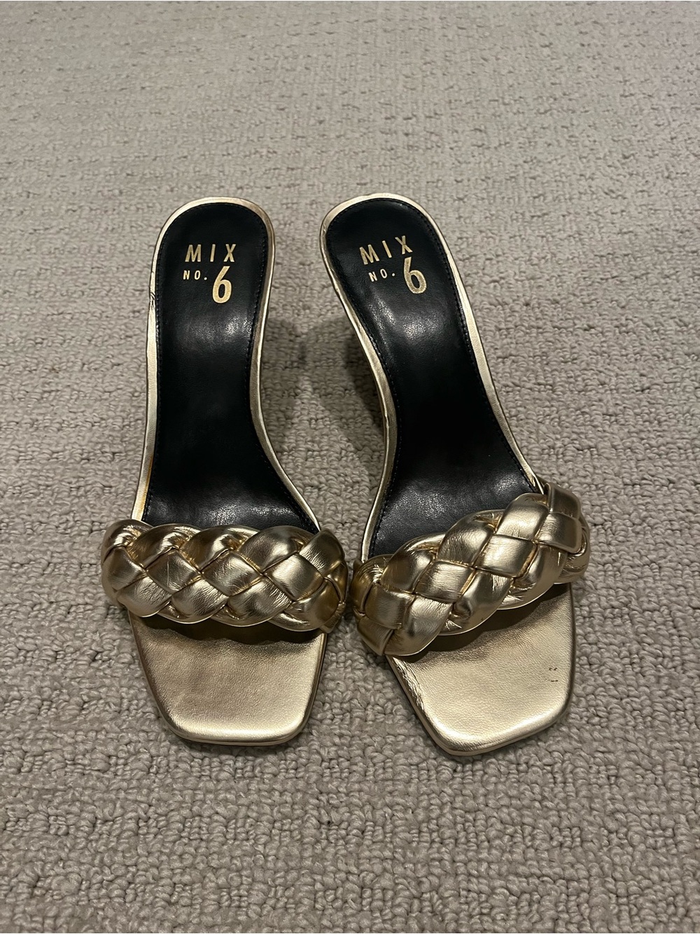 Mix No. 6 Metallic Gold Braided Slide Heels